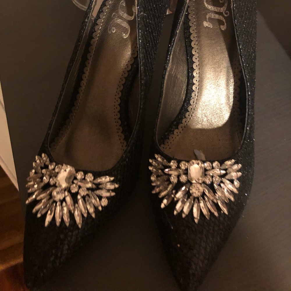 Brand new black sequin heels
